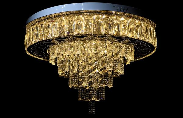 Dekonaz Kristal LED Yuvarlak Tavan Lambası MP3 Bluetooth Ø60cm | DTX-C27-22