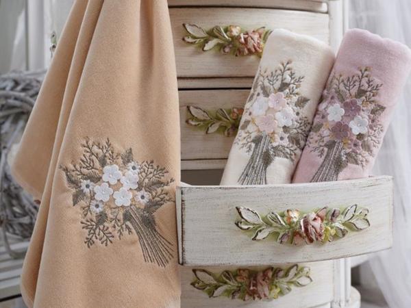 Fancy Daisy Flowers Bamboo 3 lü El Yüz Havlusu