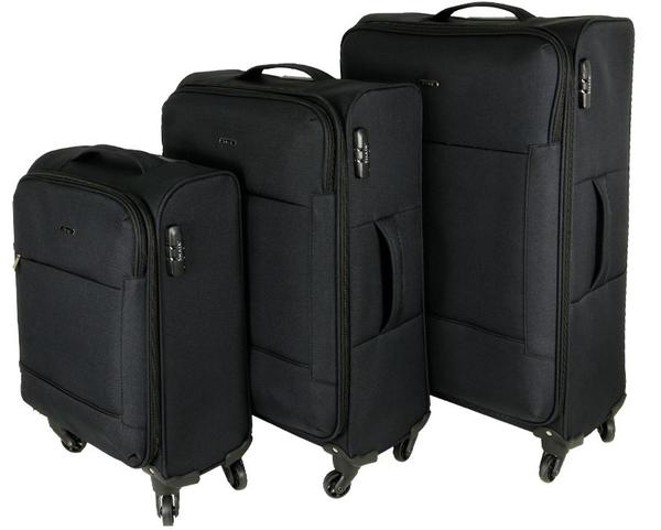 SHAIK 3'lü Somla Serisi Bavul Seti | 360° Dönen Tekerler | Şifreli Kilit | Siyah | She002-schwarz
