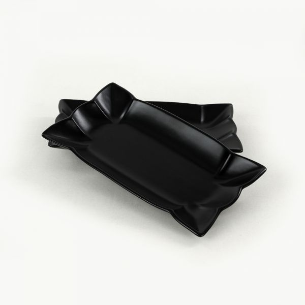 Assiette Bateau Etoile Noir Mat 30 Cm 2 Pièces | céramique