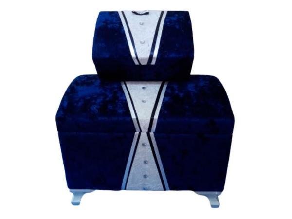 Coffre à douilles incurvé 2 pièces de marié bleu marine