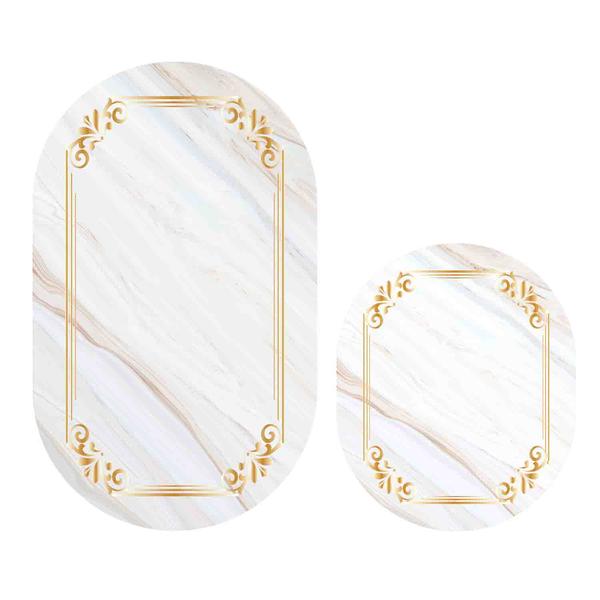 Soley Mermer 05 Djt. 2 Li Oval Banyo Paspas Seti Klozet Takımı 0427 01