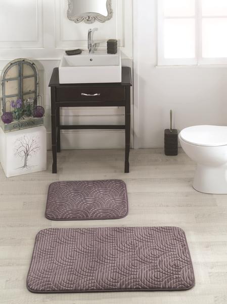 Halime Sultan 2-teiliges Badematten-Set mit Schwamm - Schwarz