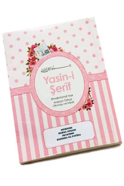 İsme Özel Etiketli Yasin Seti - Çanta Boy - 64 Sayfa - Tesbihli - Magnetli - Şekerli - Karton Çantal