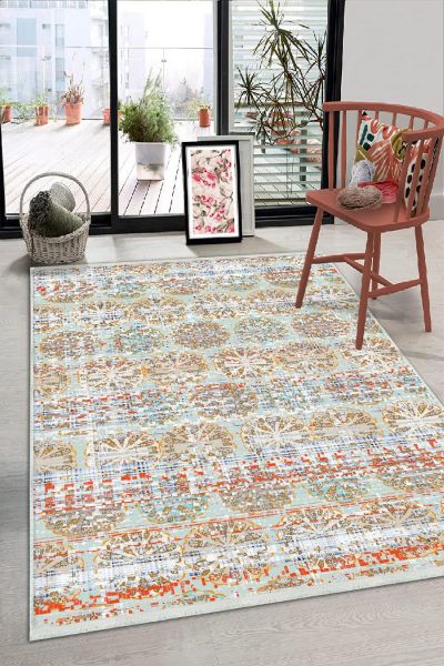 Birkilim Yıkanabilir Dekoratif Halı İpeksi Kaymaz Taban | MLN-IP-HS-334