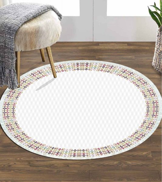 Birkilim Yuvarlak Yıkanabilir Dekoratif Halı İpeksi Kaymaz Taban | MLN-IP-YU-HY-1056