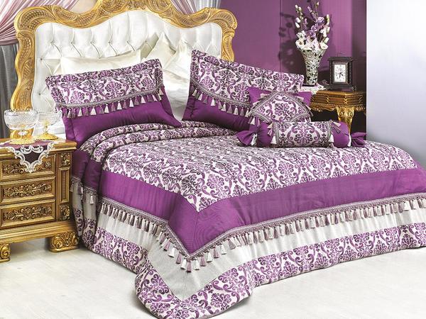 Vinaldi Sahara Jakarlı Yatak Örtüsü Mor | Vinaldi
