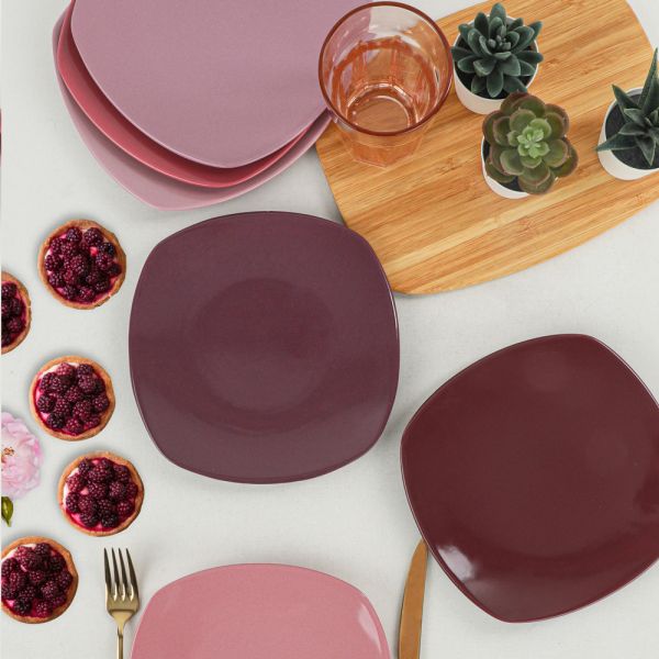 Keramika | Vio Degrade Köşem 6 Adet Pasta Tabağı