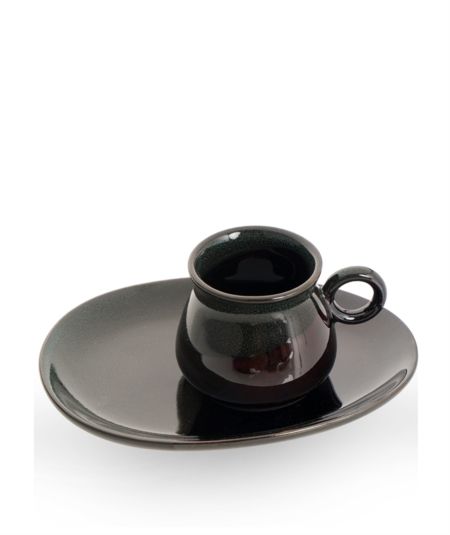 Acar | Porzellan-Set mit 6 schwarzen Kaffeetassen 80 cc