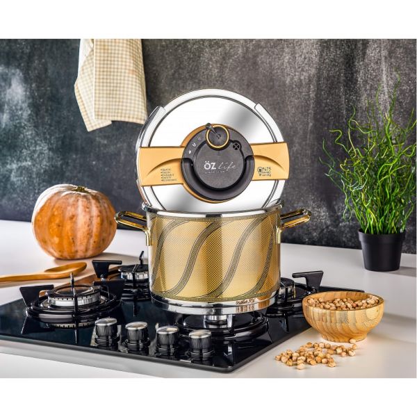 Enza | Dekorlu 2 Parça Düdüklü Tencere