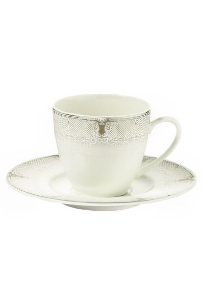Kütahya Porcelaine Bone Calypso 9281 Ensemble de tasses à thé Motif