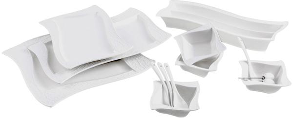 Schäfer 14 Parça Porselen Kahvaltı Servis Seti | S-Form | Beyaz