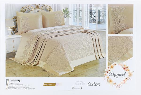 Danteel Home Sultan Pike Takımı Çift Kişilik 240x240cm Dantel - Kahverengi