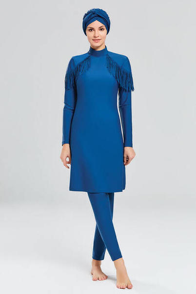 Adasea 4105-19 Açık Lacivert Tam Kapalı Tesettür Mayo