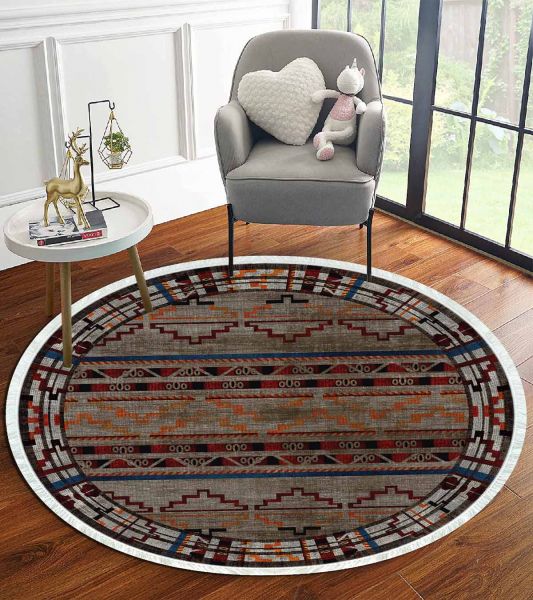 Birkilim Yuvarlak Yıkanabilir Dekoratif Halı İpeksi Kaymaz Taban | MLN-IP-YU-HT-978