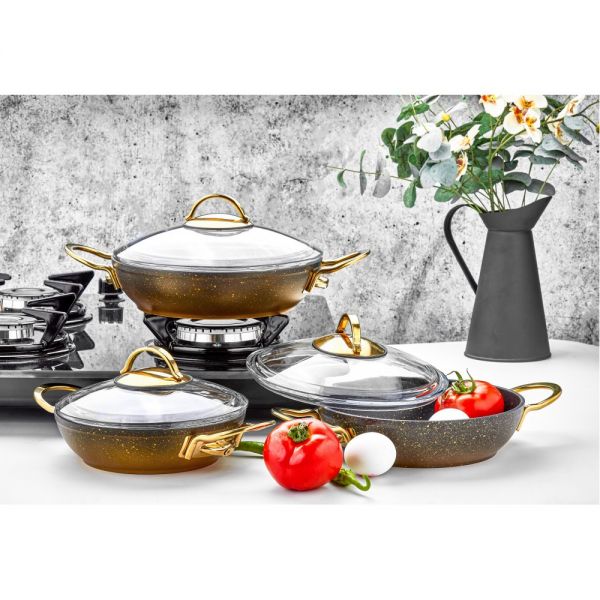 Oz Leben | Azra Gold Gelb Sahan Set 6-teilig