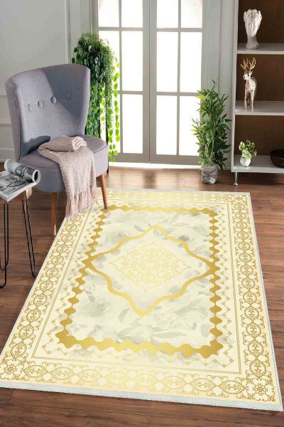 Birkilim Yıkanabilir Dekoratif Halı İpeksi Kaymaz Taban | MLN-IP-HK-0162