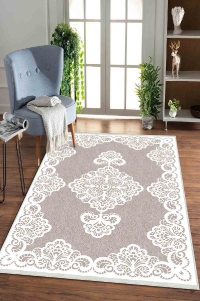 Birkilim Yıkanabilir Dekoratif Halı İpeksi Kaymaz Taban | MLN-IP-HK-0124