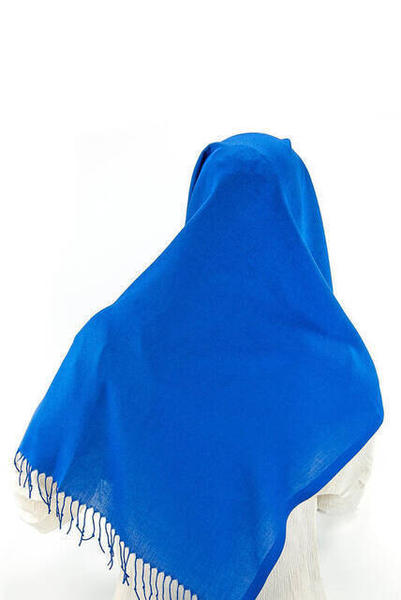 Pamuklu Paşmina Şal Mavi