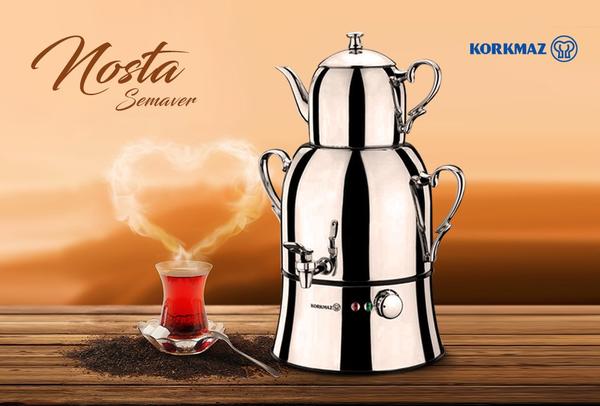 Korkmaz Nosta Mega Inox/Krom Semaver