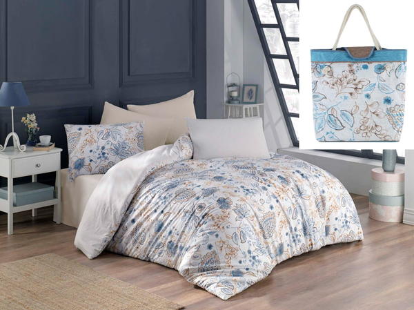 Soley Çanta Hediyeli Çift Kişilik Nevresim Takımı Alegra