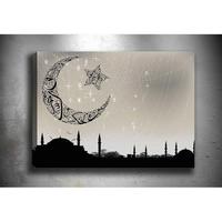5 Parça Tablo - Ayyıldız Cami Silueti 5 Parça Tablo - Ayyıldız Cami Silueti