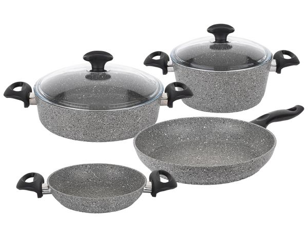 Tantitoni | 6 Parça Premıum Granıtte Gri Tencere Seti