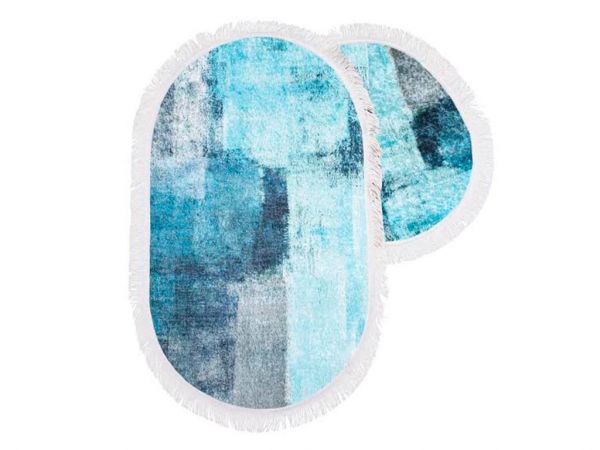 Edith Oval Banyo Paspas Seti 2 Li Turkuaz