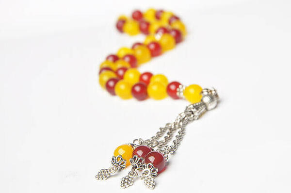Yellow Red Agate Rosary