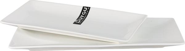 Duygu 2/4/6 Parça Servis Tabağı Dikdörtgen Porselen | Beyaz | Dg-3410