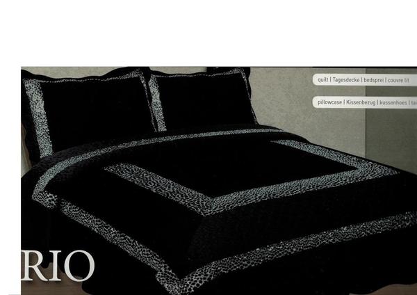 Lavella Yatak Örtüsü Seti Rio 3 Parca Siyah
