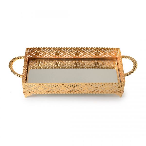 İpek Züccaciye | İnci Altın Kulplu Tepsi