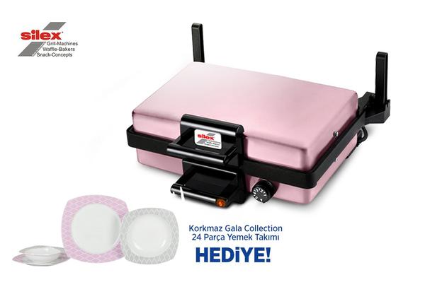 Silex Tost / Lahmacun / Izgara Makinesi | Pembe | Korkmaz Çay Seti Hediyeli !