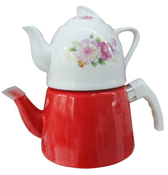 Schäfer Çaydanlık Porselen Demlik 3.1 Litre | Kırmızı | 30994