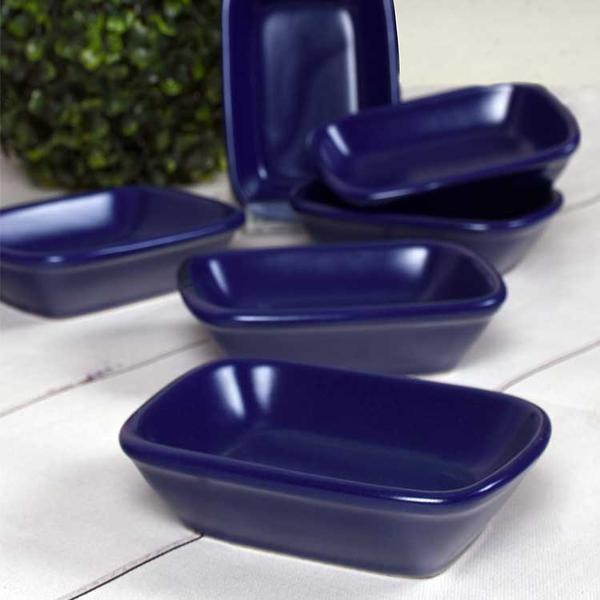 Snack / Kayak Cobalt Mat Rectangulaire 13 Cm 6 Pièces | Keramika
