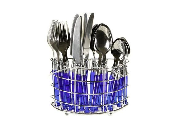 Çınar 24 Parça Çatal Kaşık Bıçak Seti 6 Kişilik | Koyu Mavi | 2011000081