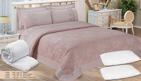 Arkur Home Collection Duygu Pike Takımı & 2 Adet Elyaf Yastık & 1 Adet Çift Kişilik Yorgan