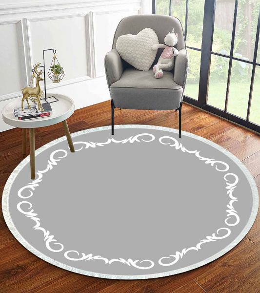 Birkilim Yuvarlak Yıkanabilir Dekoratif Halı İpeksi Kaymaz Taban | MLN-IP-YU-HT-868