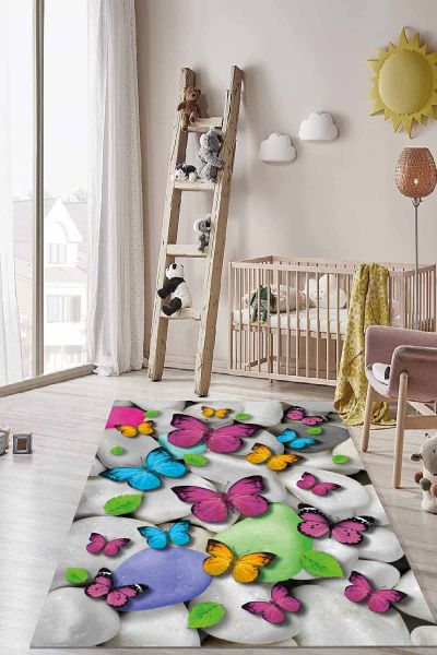 Birkilim Yıkanabilir İpeksi Kaymaz Taban Çocuk Odası Halısı | MLN-IP-HT-1179