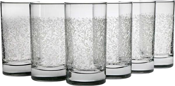 Lav Sarmaşık 6'lı Kahve Yanı Su Bardağı 150 ml | Sarmaşık Desenli 