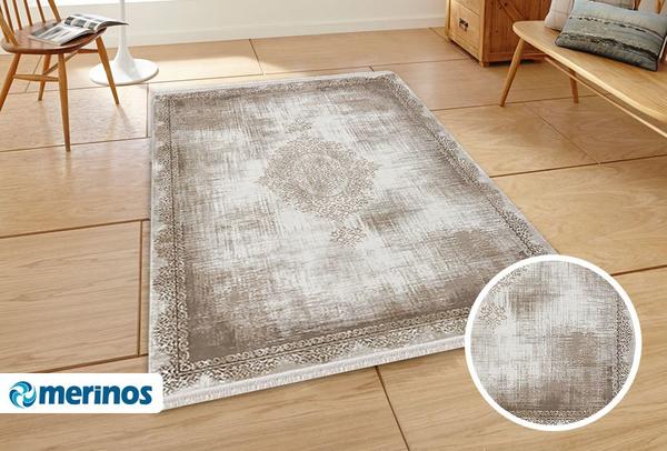 Merinos Rodin Modern Halı | Eskitme Desenli | Kahverengi | 19770-80-Brown