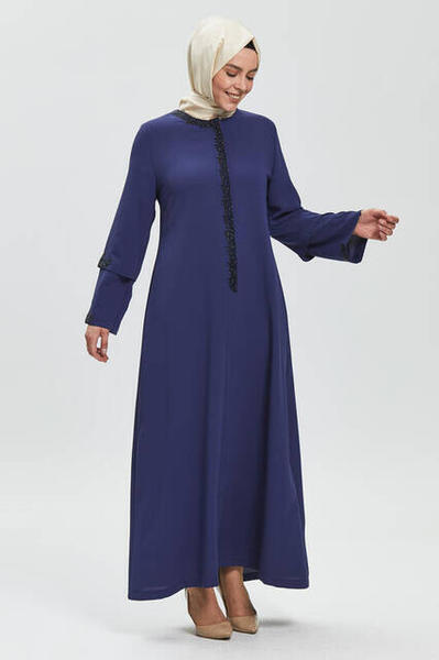 Derin İndigo Diken Taş Ferace 9072-20