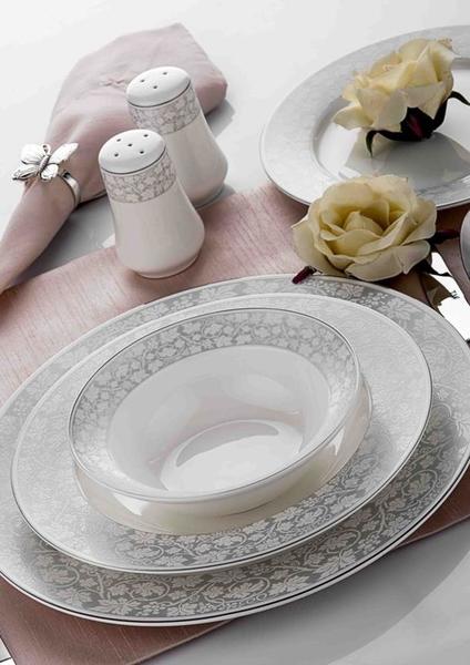 Taç Hermes Forme 85 Parça Porselen Yemek Takımı | 12 Kişilik | TAC-1079