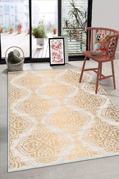 Birkilim Yıkanabilir Dekoratif Halı İpeksi Kaymaz Taban | MLN-IP-HS-344