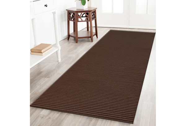 Aquamat Dekoratif Banyo Paspası | Polyester | Koyu Kahverengi | 65cm | Aquamat-0007