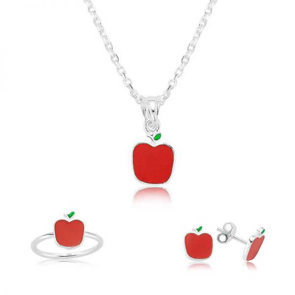 Gümüş Kırmızı Elma Çocuk Set