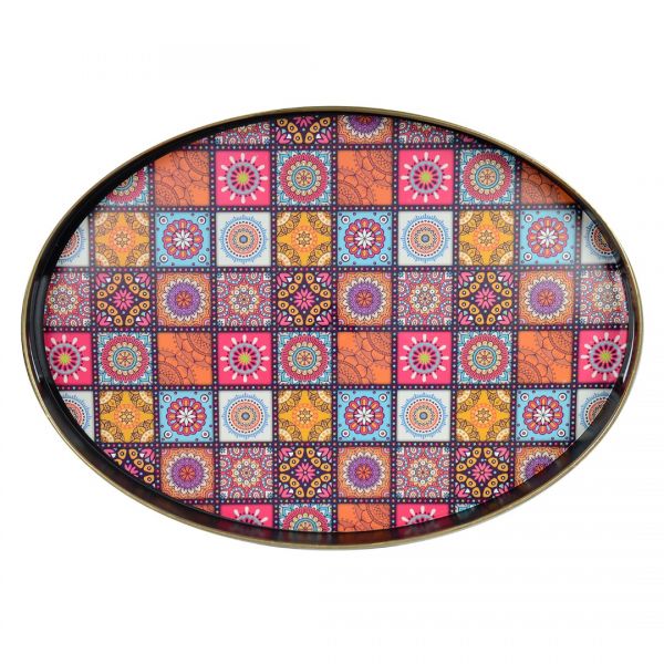 صينية بلاستيك (41 × 30 سم) مزلاج ملون | IPEK-ALH005