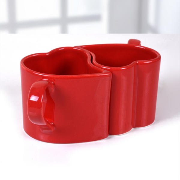 Kırmızı Kalp Kupa 10 cm 2 Adet | K+