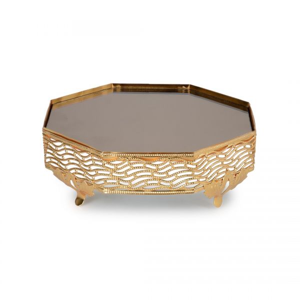 İpek Züccaciye | Petek Bronz Altın Aynalı Tepsi