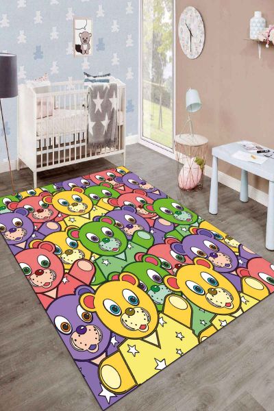 Birkilim Yıkanabilir İpeksi Kaymaz Taban Çocuk Odası Halısı | MLN-IP-SD-176